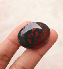 66.7ct Natural High Quality Blood Stone - Heliotrope - Dimension-33mm x 26mm
