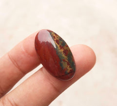 28.5ct Natural High Quality Blood Stone - Heliotrope - Dimension-29mm x 17mm