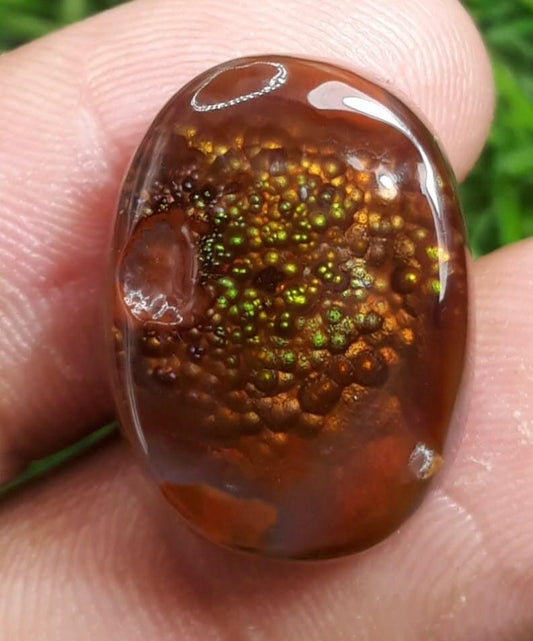21.5ct Colorful Bubbly Fire Agate,  Rare Fire Agate - Perfect gemstone Gift, Rare Gemstone than Diamonds, Dimensions 21 x 16 mm