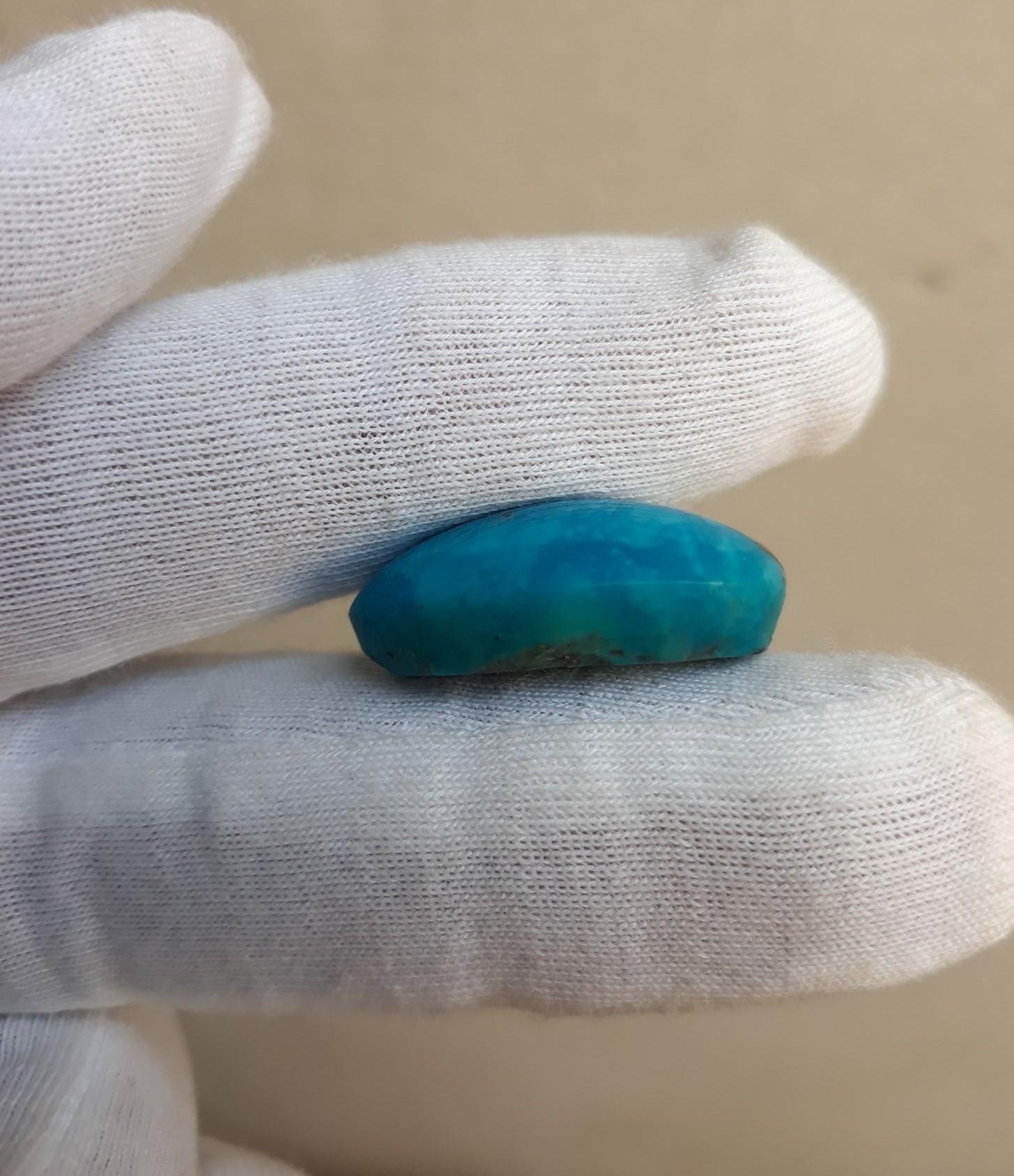 25ct Natural Certified Turquoise  - Blue Turquoise - 25ct-24x17mm