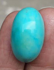 Natural Certified Turquoise  - Light Blue Turquoise-23ct-24x14mm