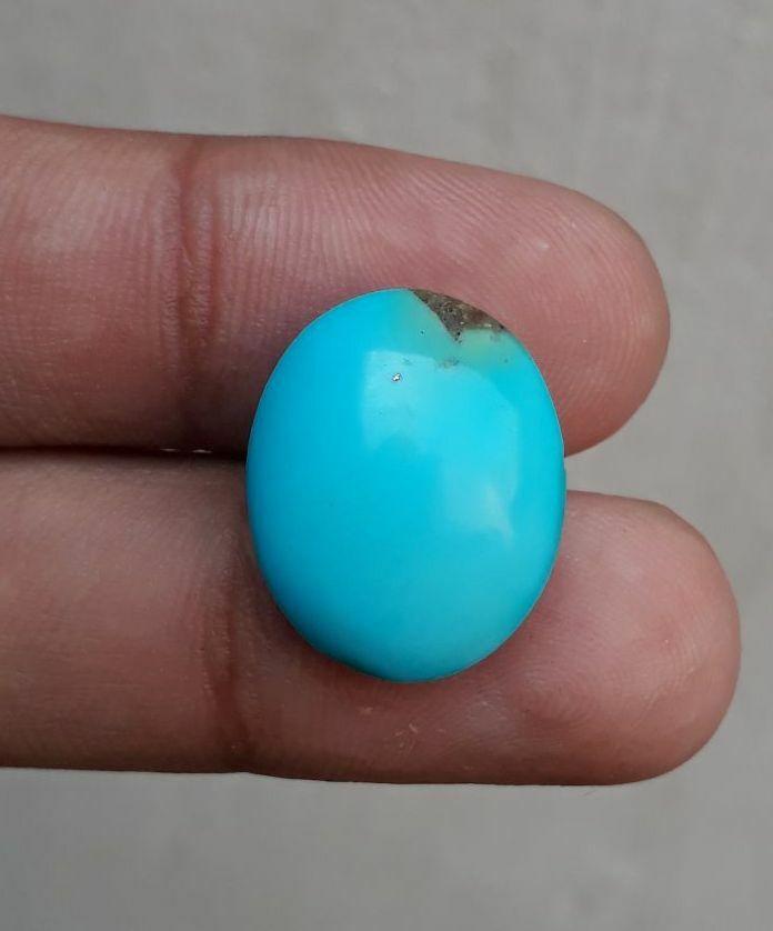 Natural Certified Turquoise - Blue Turquoise Feroza-14ct-19x16mm