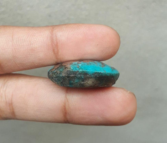 Natural Turquoise with Pyrite - Blue Matrix Turquoise - Shajri Feroza- 56ct-28x22mm
