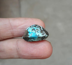 Natural Turquoise with Pyrite - Blue Matrix Turquoise - Shajri Feroza- 33ct-20x17mm