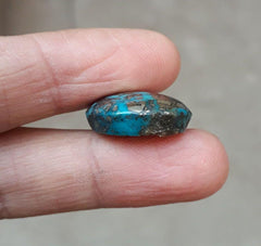 Natural Turquoise with Pyrite - Blue Matrix Turquoise - Shajri Feroza-24ct-20x17mm