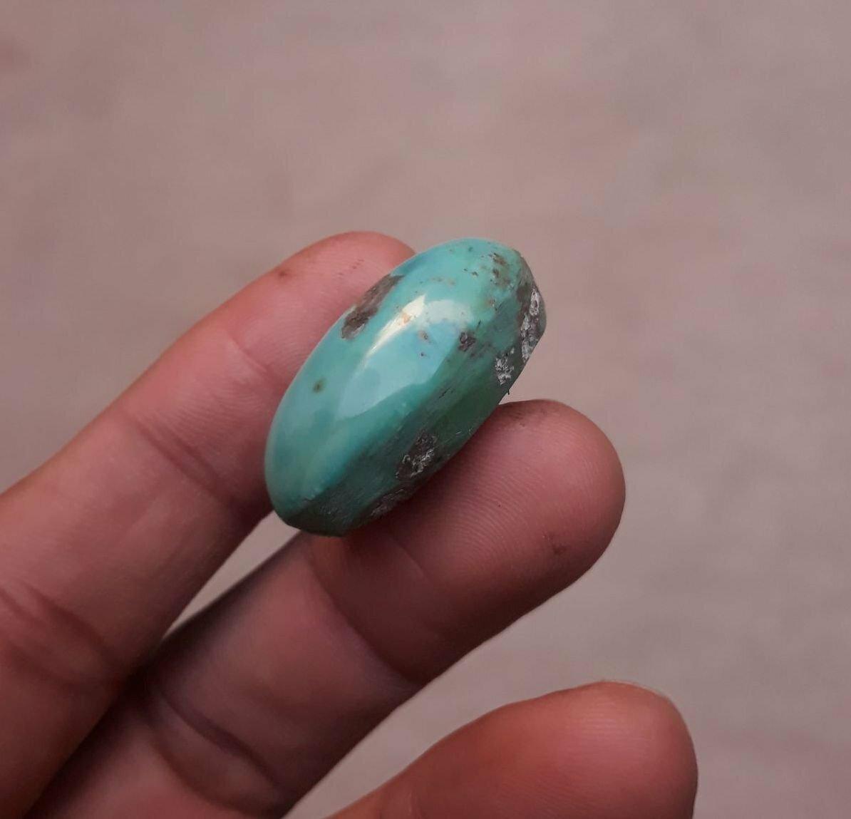 47ct Morenci Turquoise - Natural Turquoise - Green Matrix Turquoise - 29x18mm