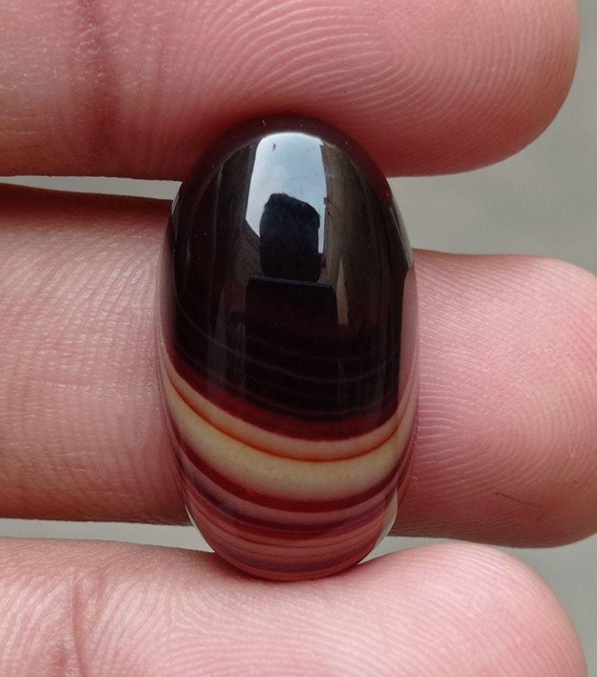 MultiColor Banded Agate - Sulaimani Aqeeq - 26x15x8mm