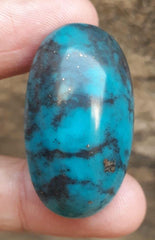 Natural Turquoise with Pyrite - Blue Matrix Turquoise - Shajri Feroza-82-Ct-39x22mm