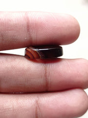 17.4ct Banded Agate Cabochon with Prominent Part of Black - Sulaimani Aqeeq - 20x16x6mm