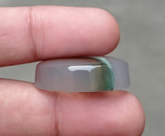 58.4ct Bi-Color Agate with Grey Chalcedony - Sulaimani Aqeeq - 22x10mm