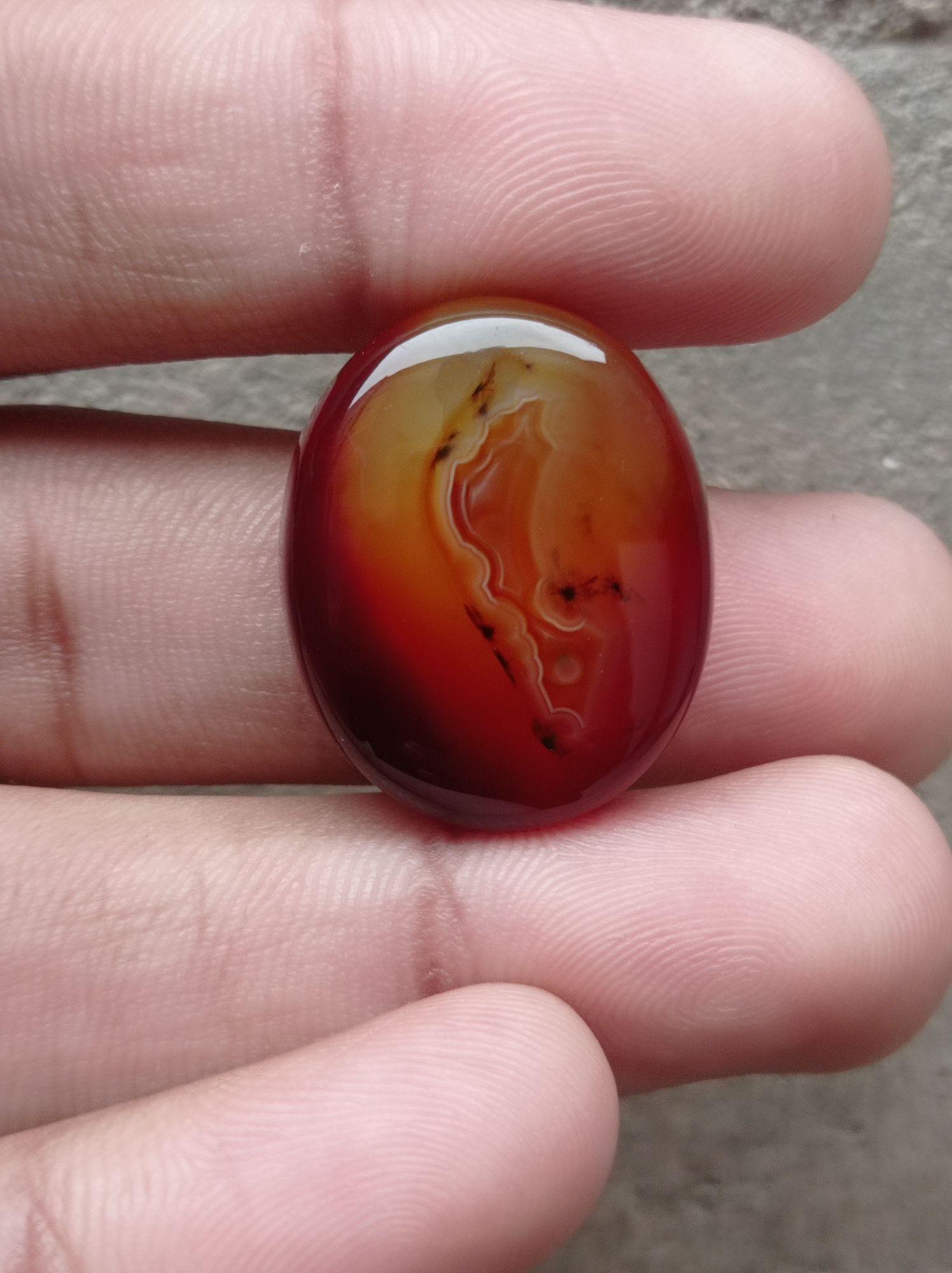 Scenic Agate - Abstract Pattern on Agate - Sulaimani Aqeeq - 27x22x8mm