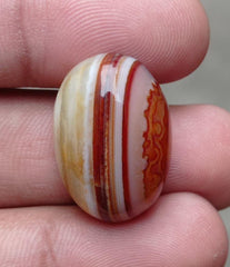 34.1ct Banded Agate Cabochon - Sulaimani Aqeeq - 25x18x10mm