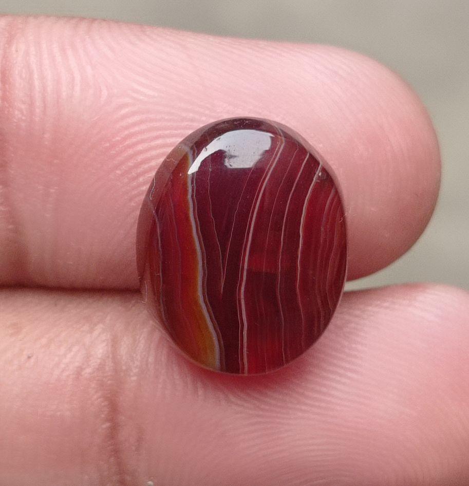 Fortified Agate small Cabochon - Sulaimani Aqeeq - 16x13x5mm