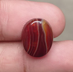 Fortified Agate small Cabochon - Sulaimani Aqeeq - 16x13x5mm