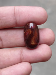 20.7ct Fortified Agate Cabochon with Wooden Texture - Sulaimani Aqeeq - 24x15x7mm