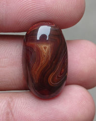 20.7ct Fortified Agate Cabochon with Wooden Texture - Sulaimani Aqeeq - 24x15x7mm