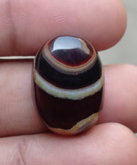 23.5ct Banded Agate - Sulaimani Aqeeq - 23x17x7mm