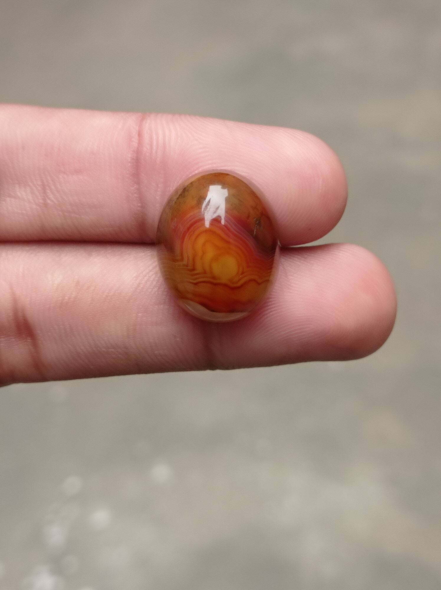 Fortified Agate Cabochon - Sulaimani Aqeeq - 20x17x10mm