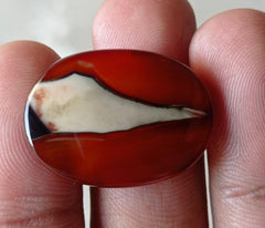 Fortified Beautiful Agate Cabochon - Sulaimani Aqeeq - 28x21x6mm