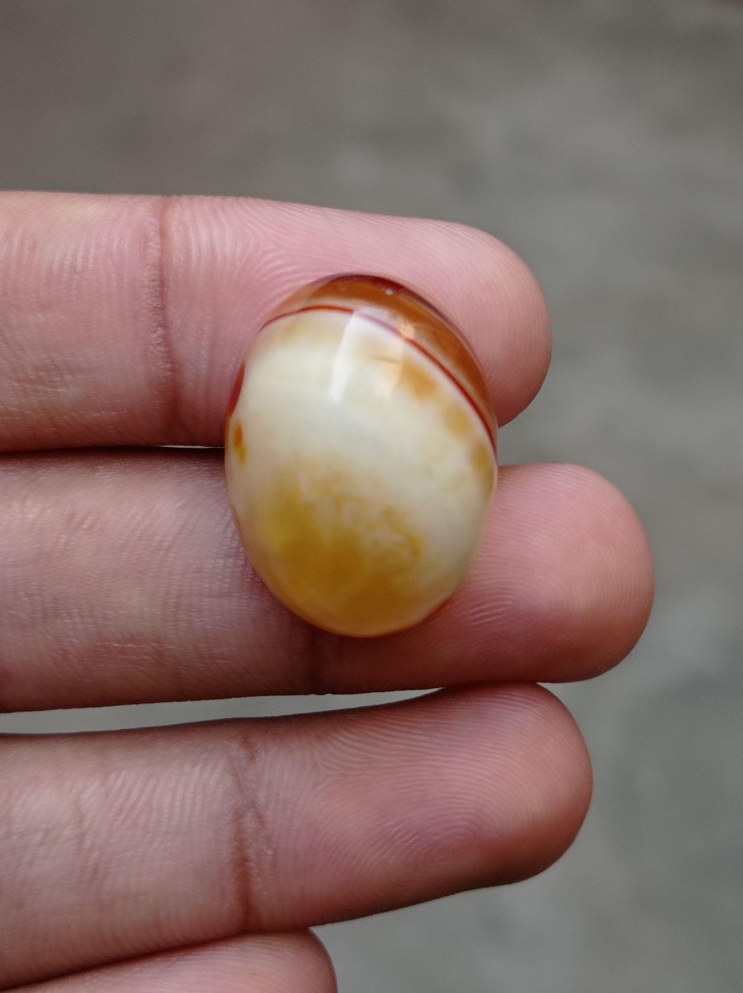 42.1ct Banded Agate Cabochon - Sulaimani Aqeeq - 26x19x11mm