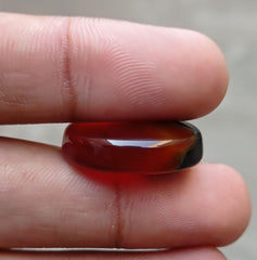 35.8ct Bi-Color intense Red/Black Agate  Cabochon - Sulaimani Aqeeq - 26x21x8mm