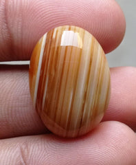 Yellow Banded Agate - Sulaimani Aqeeq Agate -26x19mm