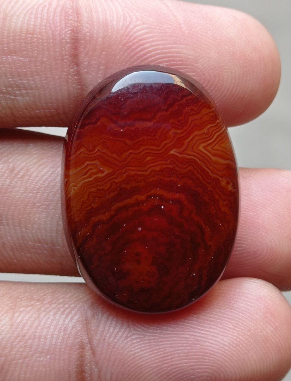 Fortified Agate Cabochon - Sulaimani Aqeeq  - 32x24mm