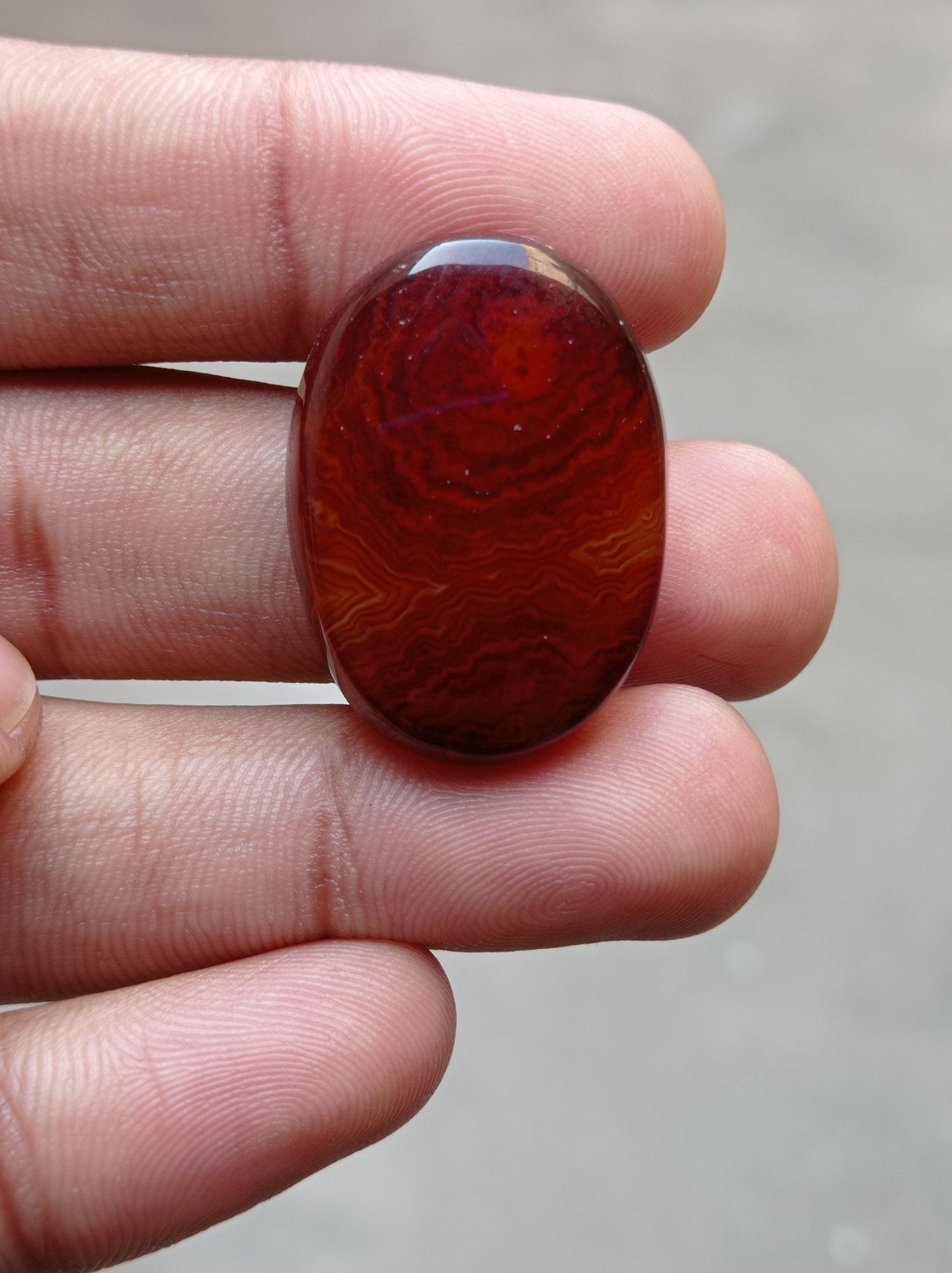 Fortified Agate Cabochon - Sulaimani Aqeeq  - 32x24mm