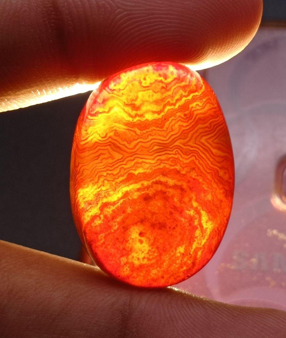 Fortified Agate Cabochon - Sulaimani Aqeeq  - 32x24mm