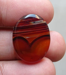 25ct Banded Agate Cabochon - Sulaimani Aqeeq - 24x19mm