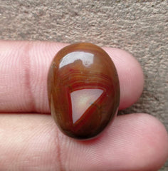 Fortified Agate Cabochon - Sulaimani Aqeeq - 23x17x8mm