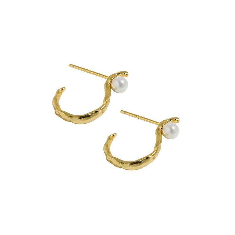 Women S Shape Round Shell Pearl Earrings - Gold-Plated Silver Pearl Earrings for women - Perfect Pearl Earrings with Gift Wrapping Included