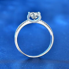 Stylish Women's Moissanite Diamond Cowhead Ring - Anti-Tarnish 925 Sterling Silver Adjustable Fashion Ring