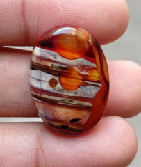 28ct Abstract Agate Cabochon - Sulaimani Aqeeq - 29x21mm