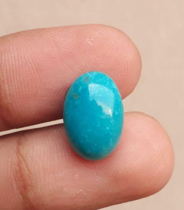 Natural Certified Turquoise - Blue Turquoise  Feroza-6ct-15x10mm