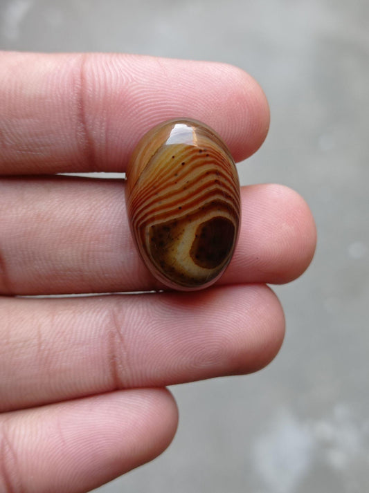 Perfect Orbicular Agate - Sulaimani Aqeeq - 27x18mm