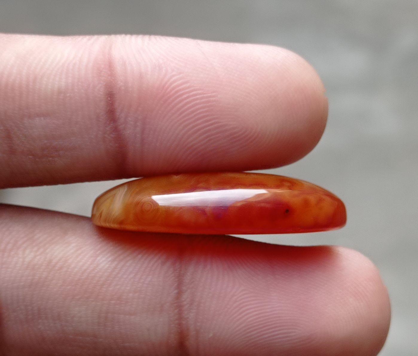 36ct Abstract Pattern Agate Cabochon -  Sulaimani Aqeeq -  33x18mm