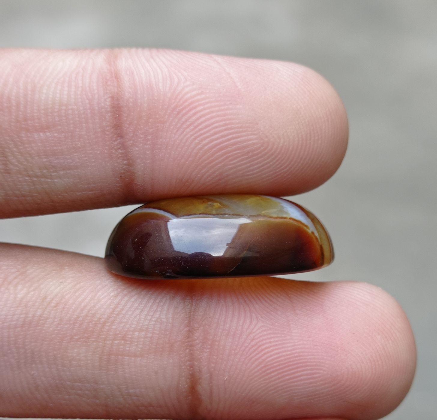 34ct Fortified Agate Cabochon - Sulaimani Aqeeq - 27x19mm