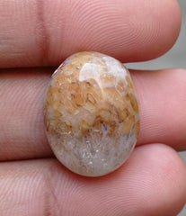 32ct Agate with Quartzite - Enhydritic Agate -  Sulaimani Aqeeq - 23x18mm