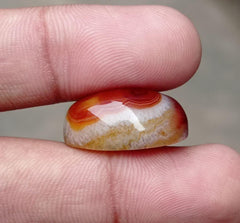 Red Cloud pattern in Agate cabochon with Quartzite - Sulaimani Aqeeq - 23x17x10mm