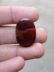 28.9ct Agate with Rocky Texture - Sulaimani Aqeeq - 28x20x5mm