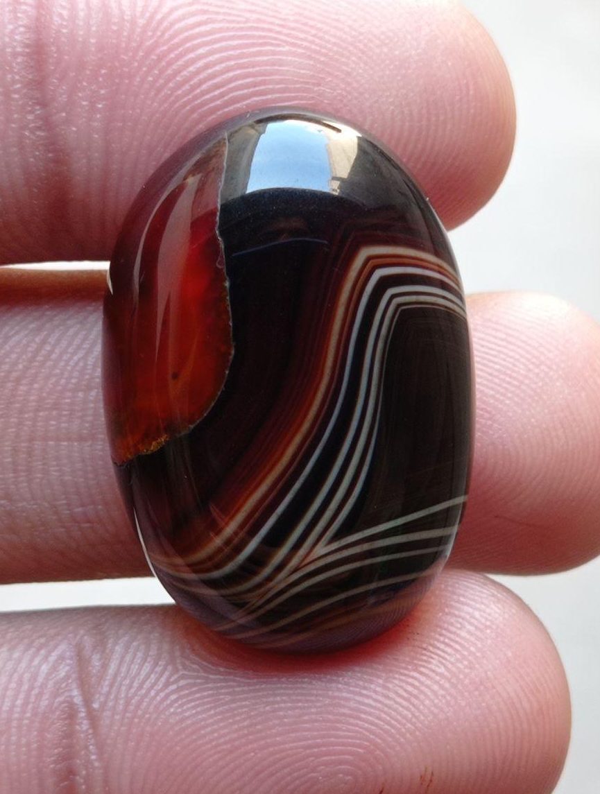 47.4ct Fortified Agate Cabochon - Sulaimani Aqeeq - 31x21x9mm