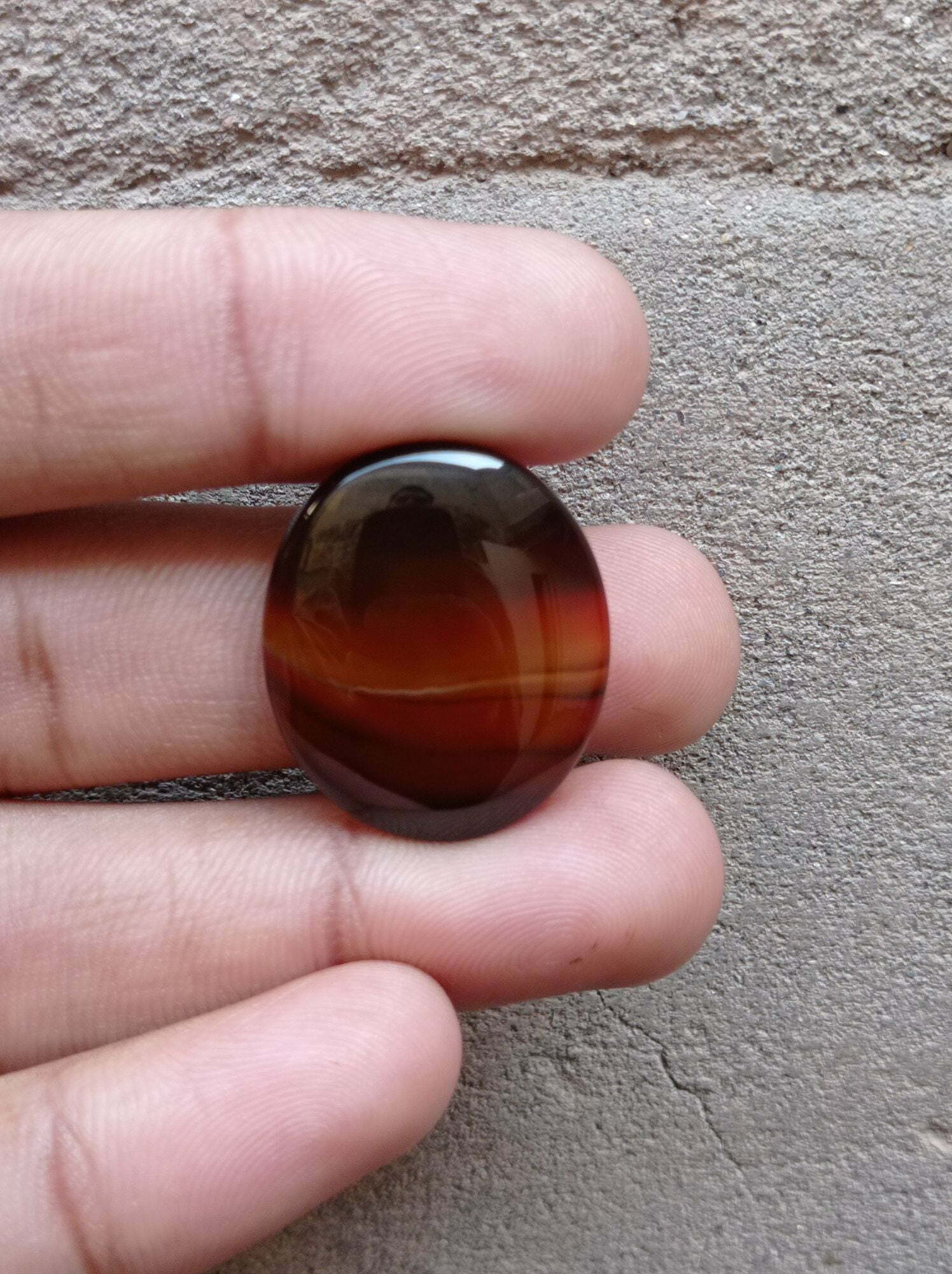 31ct Classy Bi-Color Agate Cabochon - Sulaimani Aqeeq - 29x24x6mm