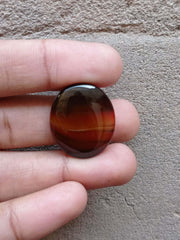 31ct Classy Bi-Color Agate Cabochon - Sulaimani Aqeeq - 29x24x6mm