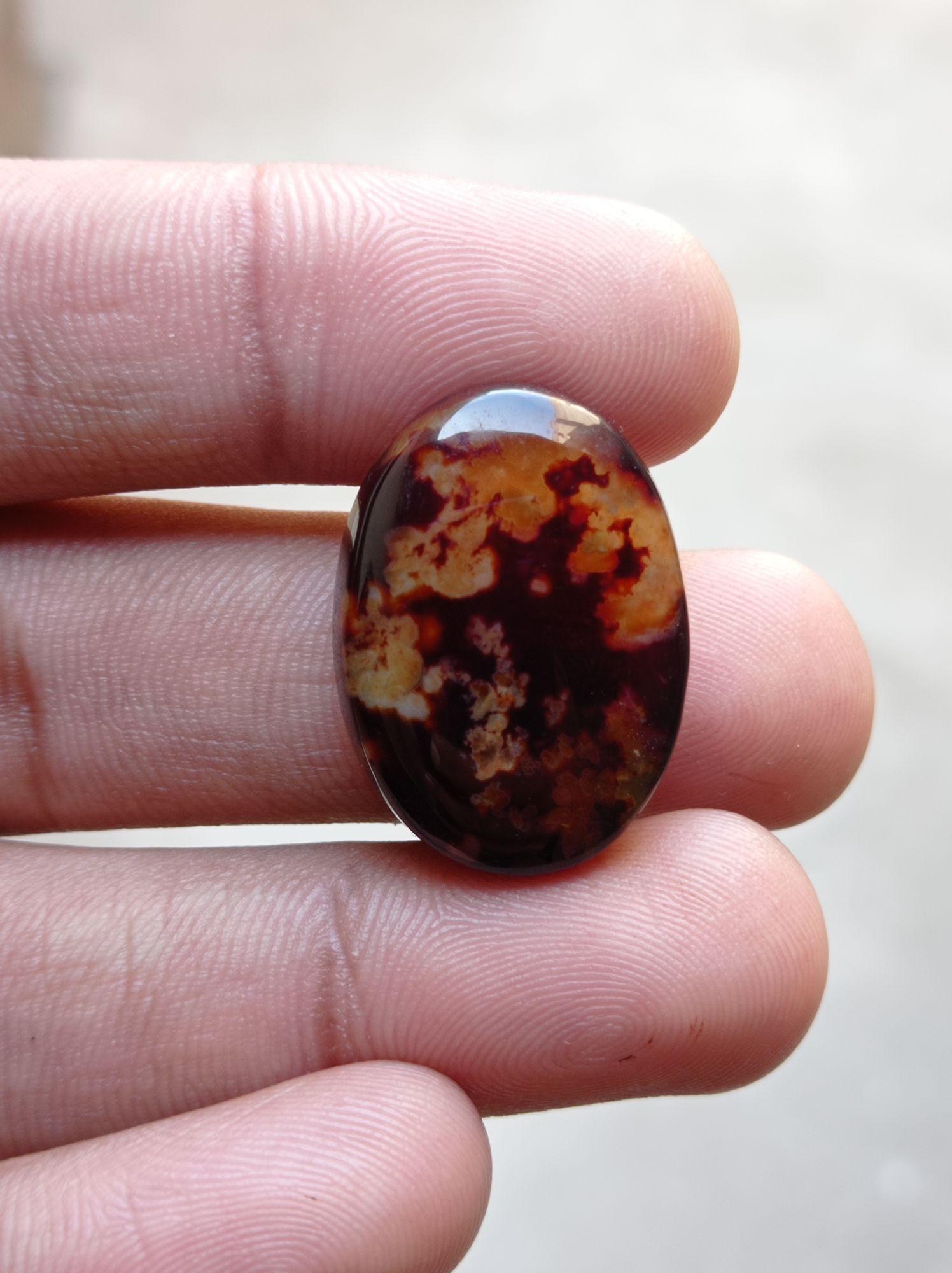 36.9ct Abstract  Agate Cabochon - Sulaimani Aqeeq - 28x20x8mm