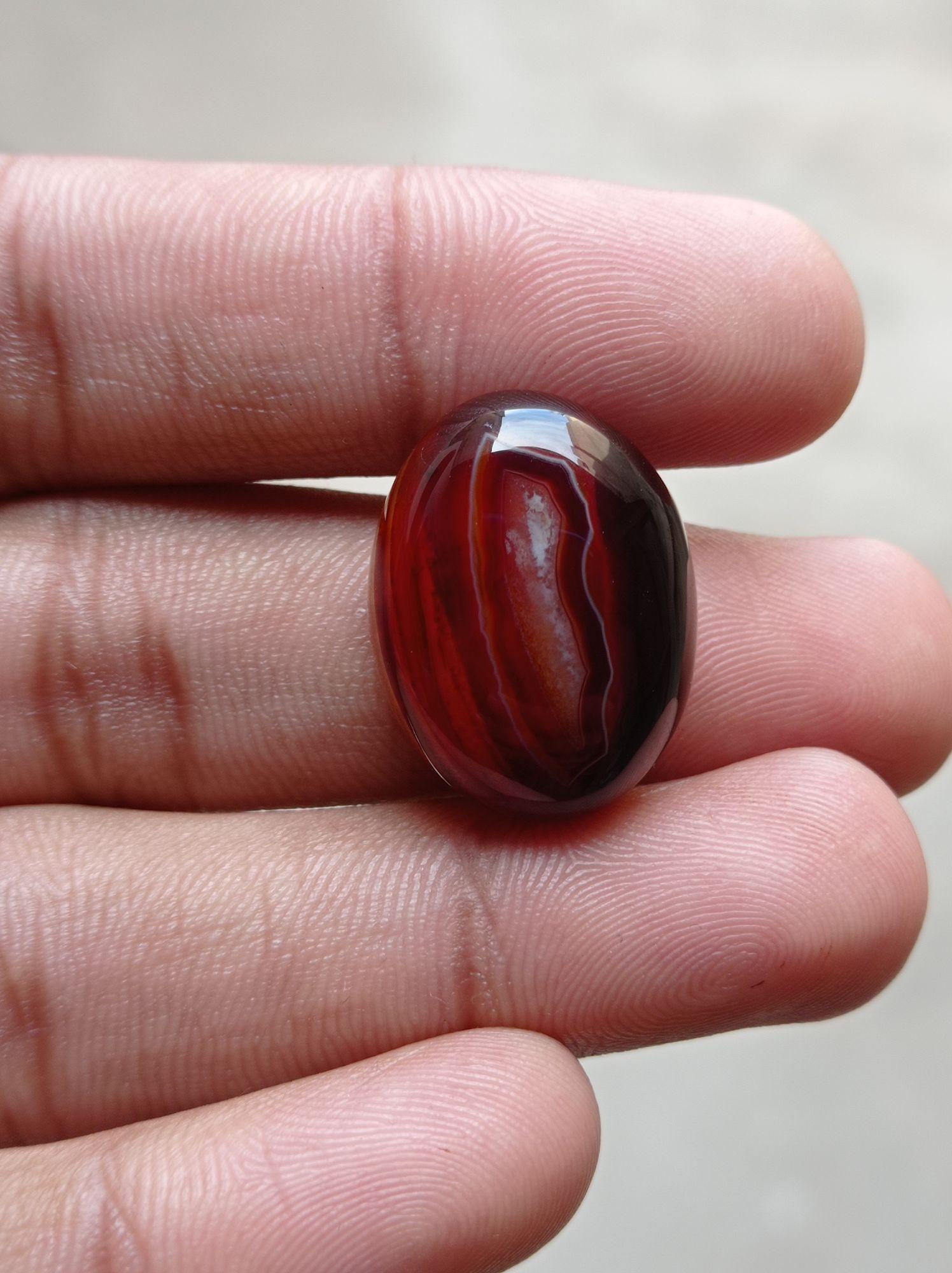 34.6ct Fortified Agate Cabochon - Sulaimani Aqeeq - 25x19x9mm