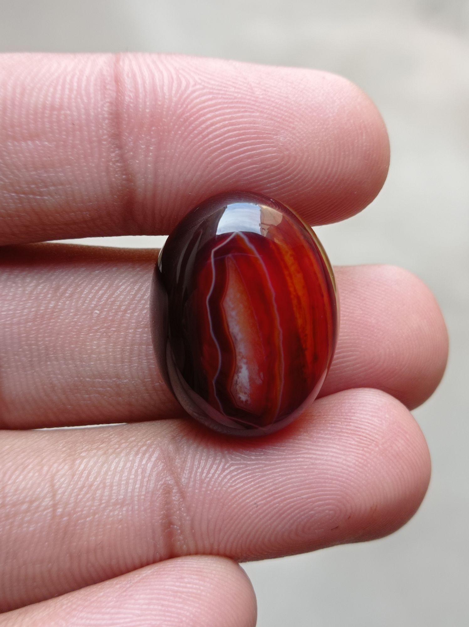 34.6ct Fortified Agate Cabochon - Sulaimani Aqeeq - 25x19x9mm