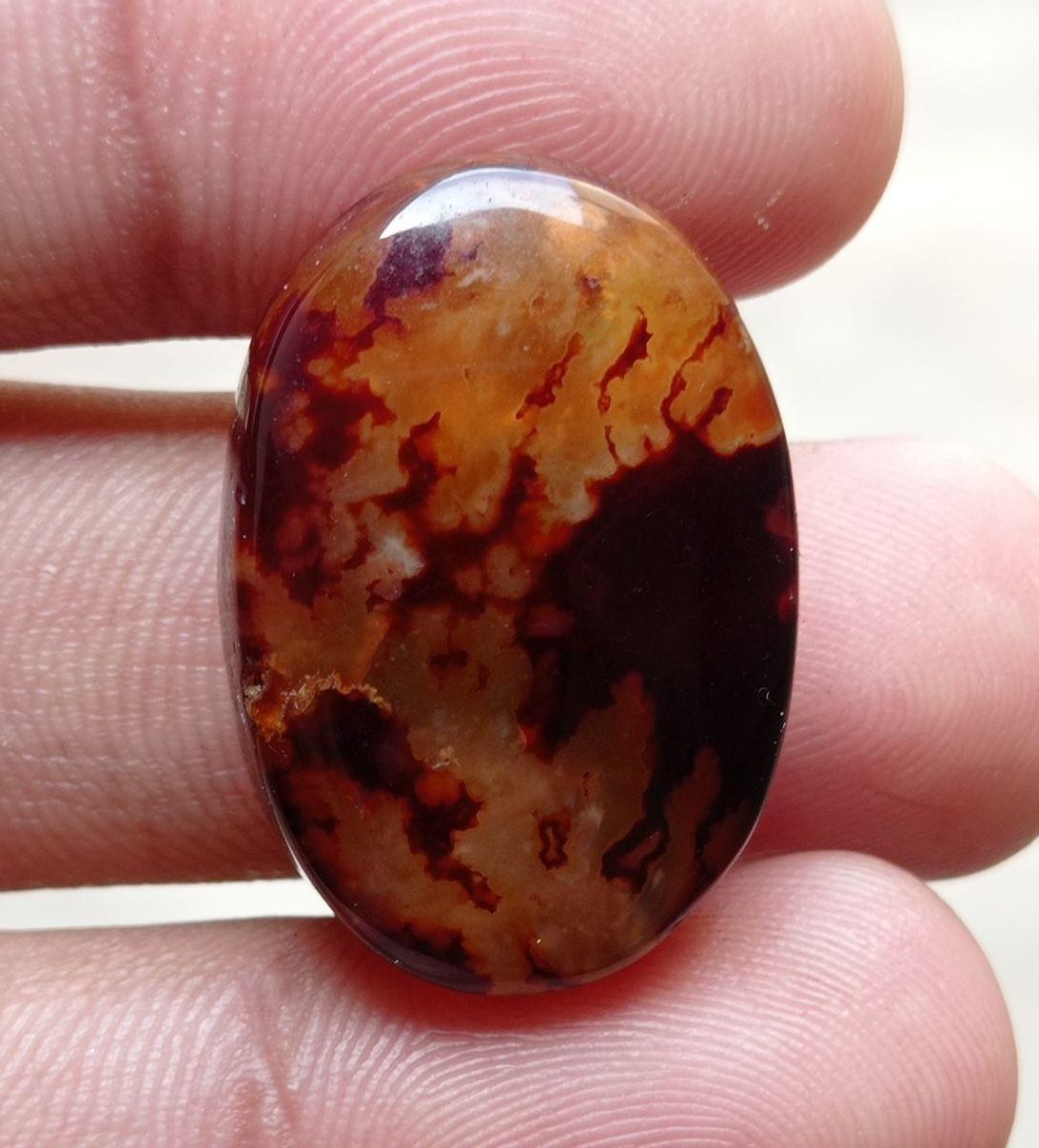 43.9ct Abstract Pattern in Agate - Sulaimani Aqeeq - 29x20x8mm