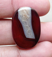 36.8ct Bi-color Agate Cabochon - Sulaimani Aqeeq - 29x20x7mm