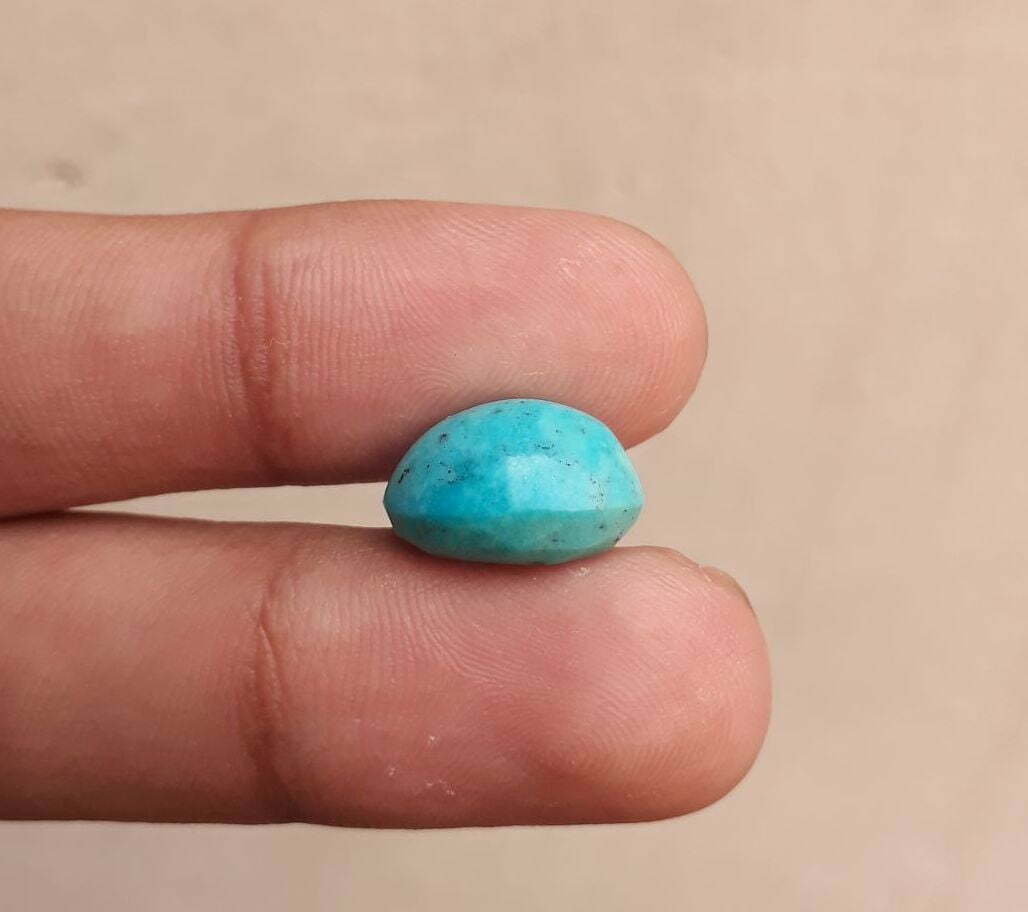 Natural Certified Turquoise - Blue Turquoise Feroza -9ct-15x12mm